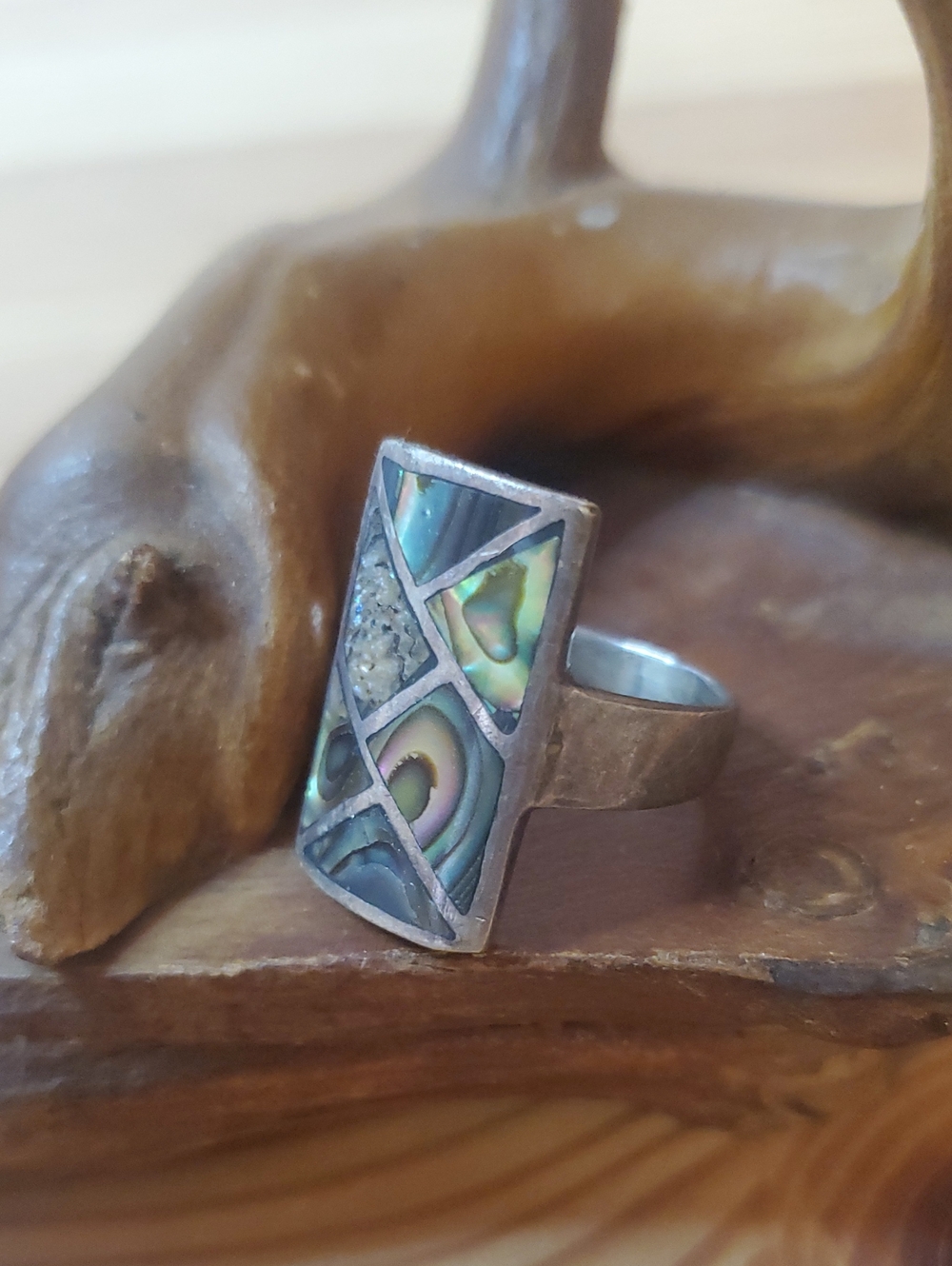 Sterling Silver Abalone Shell Ring D